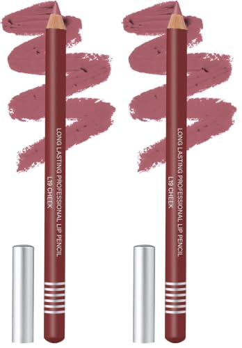 Image of Colors Queen Lip Liner Pencil | Long Lasting & Waterproof Formula | Matte Lip Liner Pencil for Women (L-19, Cheek) (Pack of 2)