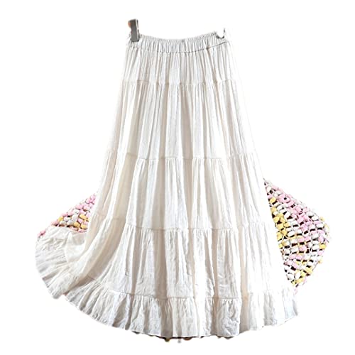 Jupe en coton et lin beige idéale pour vos balades d'été