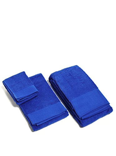 Happidea Voglia Di Colore Set 1+1 (Asciugamano + Ospite) Royal, 100% Cotone, 38X23X5 Kg 0,5, 2