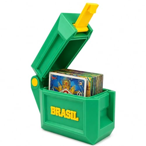 Estojo Porta Figurinhas Copa do Mundo Organizador Compacto Capacidade Para Mais de 130 Figurinhas (Verde)