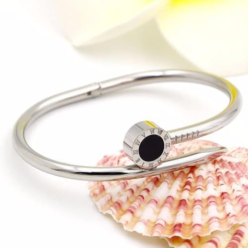 Image of Okos Gold Plated Fashion Jewellery Stainless Steel Anti Tarnish Cuff Band Style Bangle Bracelet with White CZ Stones For Girls and Women CO0025