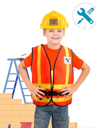 Set disfraz niño trabajador construcción 5 piezas miniatura 6