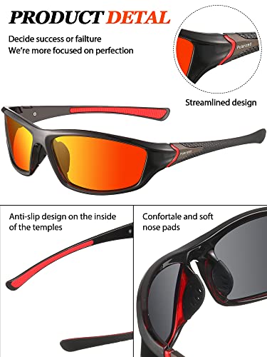 Image of Konohan 9 Pairs Polarized Sports Sunglasses for Men Driving Shades Running and Tactical Polarized Sunglasses