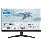 Dell G2725D Gaming Monitor - 27-inch QHD (2560x1440) up to 180 Hz, 2ms Response time, 99% RGB Display, DisplayPort/HDMI Connectivity, AMD FreeSync, Comfortview, Tilt Adjustable - Black