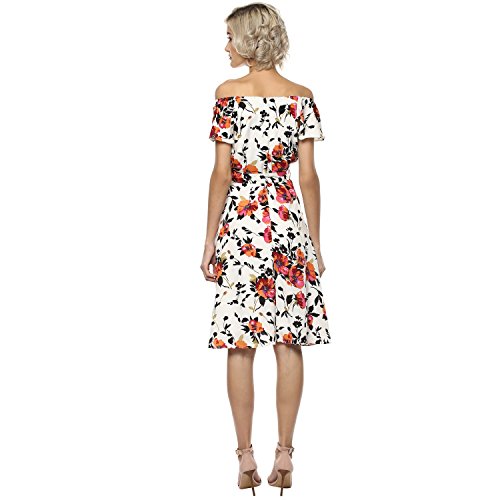 Image of Harpa Off-Shoulder Printed Dresses
