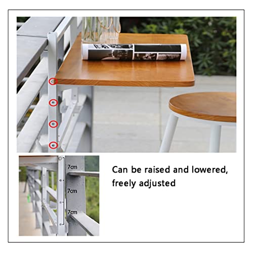 Table de balcon suspendue réglable : la solution pliante pour les balustrades étroites