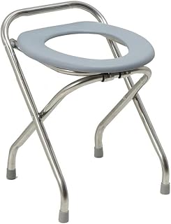 Cómoda plegable ligera para camping, portátil, para mesita de noche, inodoro, silla de ducha, silla de baño para mujeres embarazadas y discapacitados, asiento de inodoro (color: negro)