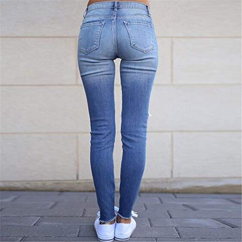 Andongnywell Women's Boyfriend Jeans Distressed Slim Fit Ripped Denim Pants Comfy Skinny fit Jean Trousers4