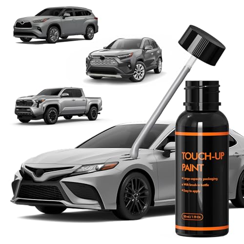 Image of 1J9 Celestial Silver Metallic Touch Up Paint for Toyota Car | DIY Car Paint Scratch Repair Kit, Auto Paints, Quick & Easy Fix Scratch Repair Compatible with Camry /Avalon /Highlander /Tacoma