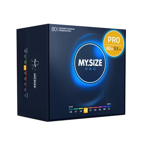 Condones MY.SIZE PRO, talla 3, 53 mm, 80 piezas - ajuste perfecto y talla adecuada para todos