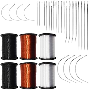 Widesmart Leer Hand Naaien Gereedschap,34PCS Bekleding Reparatie Kit Lederen Craft Diy Tool Hand Naaien Naainaalden Kit…