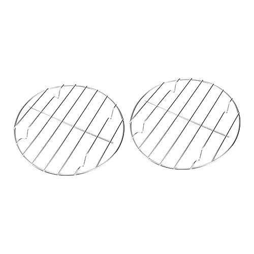 Toyvian 2Pcs Round Stainless Steel Barbecue Grill Rack Diameter BBQ Tools for Outdoor Cooking Lightweight and Durable BBQ Accessories for Easy Grilling and Convenient Storage