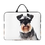 Schnauzer ben educato Design vibrante a stampa completa: Caratterizzata da accattivanti stampe schnauzer ben educate, questa borsa per laptop da 14 pollici aggiunge stile e personalità al tuo tragitto quotidiano o viaggio d'affari.