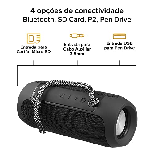 I2GO, Caixa De Som Bluetooth Essential Sound Go, 10W RMS, Resistente à Água, Preto glide
