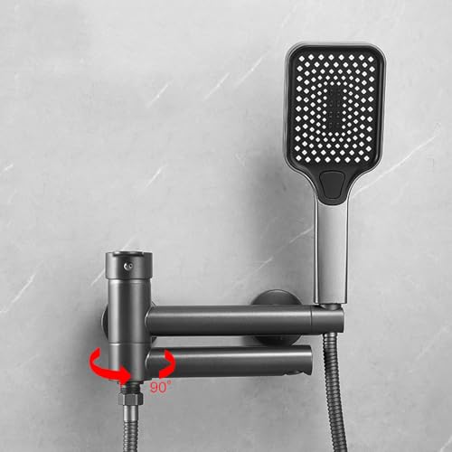 Mitigeur de douche mural argenté au design épuré et rétractable - 4
