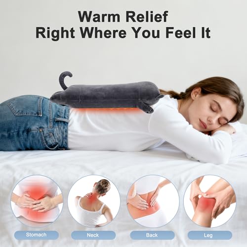 Image of Noodle Cat Heating Pad Plush,USB Electric Heated Long Cat Gift for Women