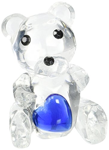 Fashioncraft Choice Crystal Collection Teddy Bear Figurines with Blue Heart