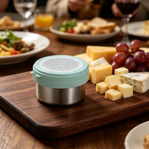 Set rallador de queso 4 en 1 con contenedor y tapa acero inoxidable miniatura 5
