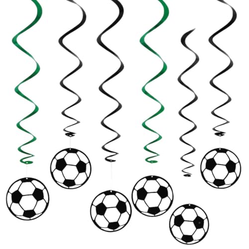 Image of Wanna Party Soccer Swirl Decorations 6ct for Soccer Theme Party Decorations /Football party Supplies /Soccer theme Birthday Party Decorations for boys, Multicolor (702810)