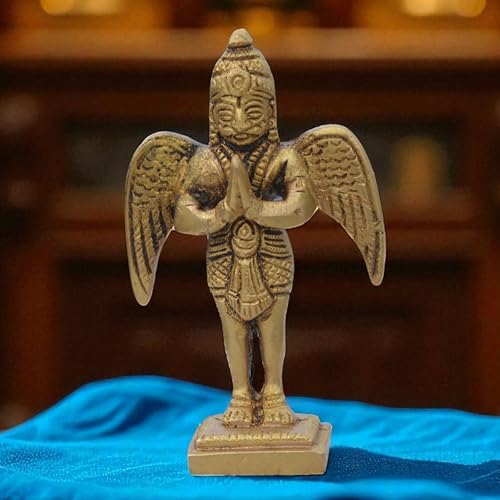Estatua de Garuda de Latón Artesanal 3.25 pulg miniatura 5