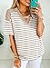 Dokotoo Tops for Women Trendy Summer Casual Short Sleeve Tshirt Shirts 2026 Fashion Womens Top Loose Fit Striped Color Block Blouses Spring T-Shirts Apricot Medium