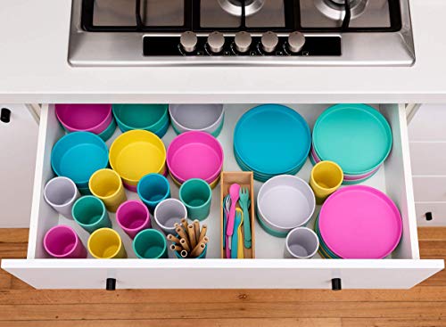 Bobo&Boo Colorful Plant-Based 7.5 Inch Kids Plates For Toddler Eating – Set Of 3, Plant-Based, Melamine-Free And Microwave Safe – Eco-Friendly Toddler Plate Set For Boys And Girls - Lagoon #TOP7