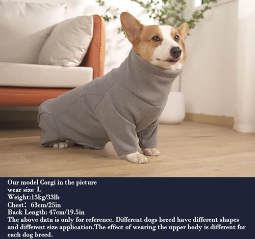 Kuscheliger Fleece-Mantel für Hunde, Vollkörper-Pullover mit vier Beinen, verstellbarer Hunde-Overall mit Reißverschluss, Winterkleidung ideal für Haustier-Hunde drinnen oder draußen, für kleine