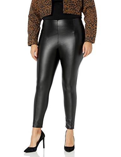 Lyssé Women's Plus Size Hi Waist Vegan Legging, Black, 1X