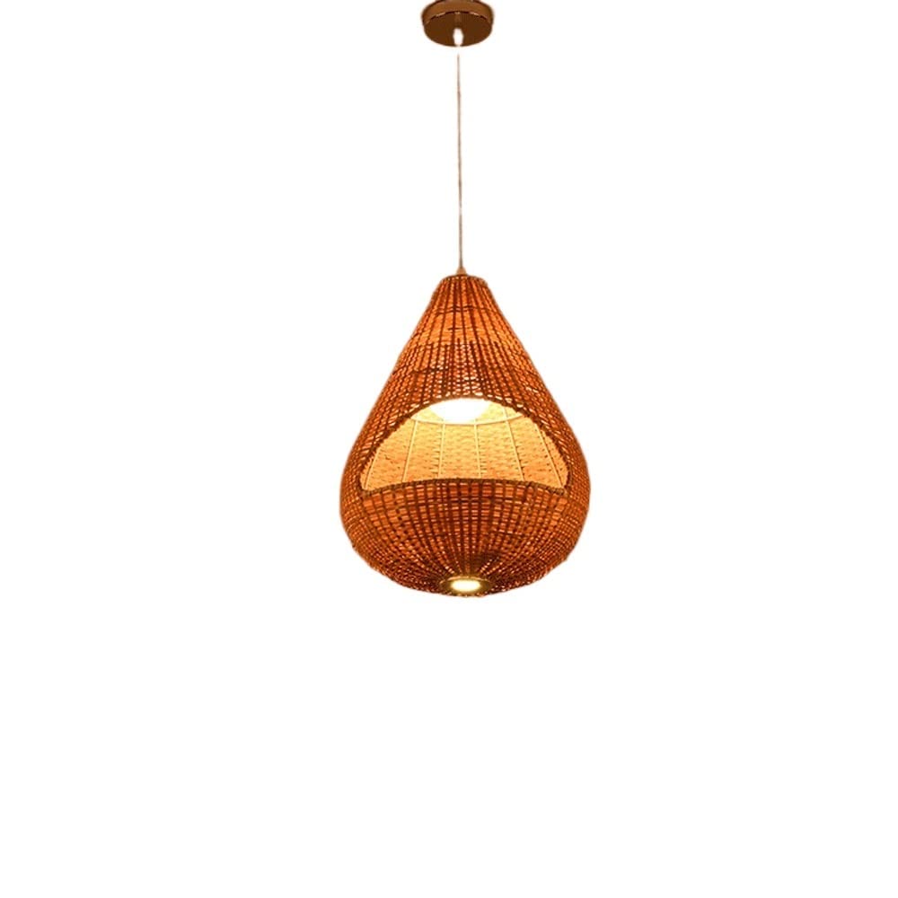 Lustre antique d'Asie du Sud-Est en bambou avec suspension E27