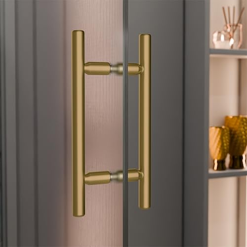 BRIXWELL Ladder Style Back-to-Back Pull Handle, Stainless Steel Material, Brushed Bronze Finish, 12" Length, 8" Mounting Center, 3/4" Diameter, Glass Mount for 5/16" to 1/2" Thickness by BRIXWELL - Used condition - Image 5