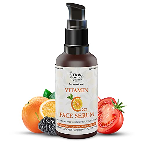 TNW-THE NATURAL WASH 20% Vitamin C Face Serum 30ml | Enriched With Vitamin C & Hyaluronic Acid | Face Serum For Glowing & Moisturise Skin | Suitable For All Skin Type | Vitamin C Serum For Men & Women