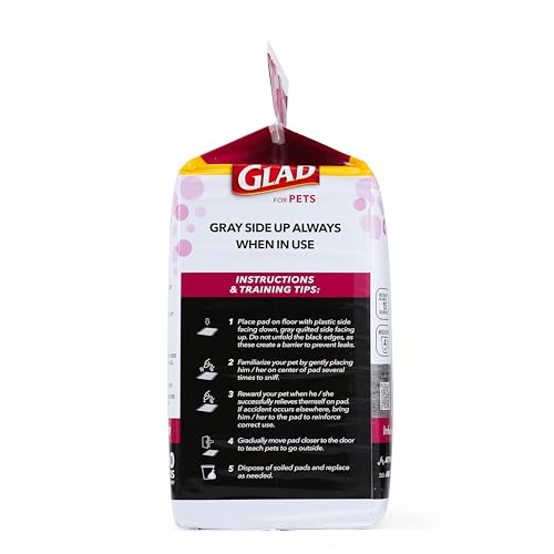 Image of Glad for Pets Activated Carbon Puppy Training Pads with Chew Deterrent and Attractant, Odor Control, 23 x 23 Inch Disposable Dog Pee Pads, 6-Layer Leak-Resistant Potty Pads, 50 Count - 2 Pack