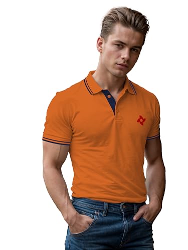 Image of Dagcros Classic Men's Polo T-Shirt with White Trim, Short Sleeve for Mens