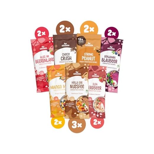 OATSOME® Smoothie Bowls Probierpaket | 15x50g Portionsbeutel | 100% Natürlich, Vegan & Ohne Zuckerzusatz | Frühstück | Superfoods | Mit Hafervollkornflocken | Gefriertrocknung | Zum Mitnehmen & Testen