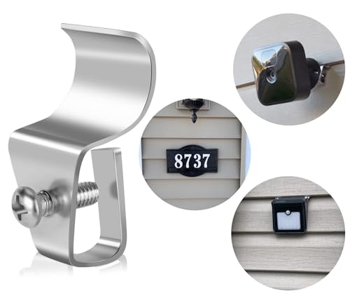 Antimbee 30-Pack Vinyl Siding Hanger, Vinyl Siding Clip Hooks, Upgrade No-Hole Outdoor Camera Mount, for Blink, Arlo, Ring, No-Damage, Weatherproof-304 Stainless Steel Home Siding Hooks