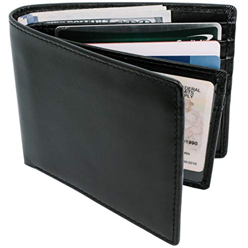 STAY FINE Bifold Wallets For Men RFID Blocking with ID Window | Mens Leather Wallet | Genuine Leather | Extra Capacity Mens Wallet (Black)