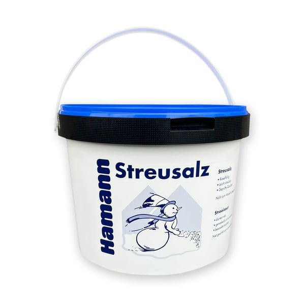 Hamann Streusalz Eimer 10 kg - Deutsches Steinsalz leicht streubar & hoher Anteil tauwirksamer Substanzen