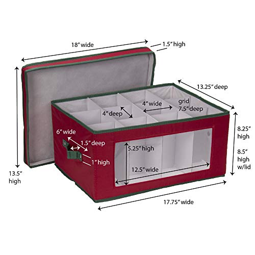 image for Household Essentials 542RED Holiday China Storage Chest with Lid and H
