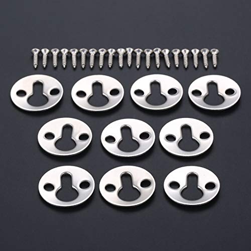 Image of 10Pcs Round Hanging Picture Oil Painting Mirror Frame Hooks Hangers With Screws Gold /Silver Furniture Hardware 25mm (Color: B)