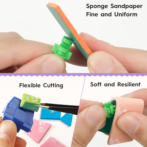 20 Stk Schleifstäbchen, Poliersticks Set, Metall und Holzschleif Polierfeile, Sanding Pads, Mini Finger Schleifer, Doppelseitige Schleifsticks, Polierschleifstäbchen Werkzeuge, für Miniaturmodell