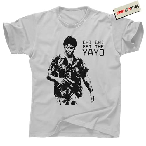 Chi Chi Get the Yayo Shirt – 80s Miami Outlaw Throwback Tee for Legends of the Coast (L, Chi Chi Light Grey)2