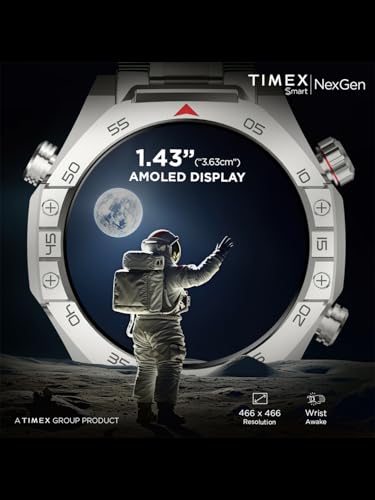 Image of TIMEX Smart NexGen 1.43 inch(3.6cm) AMOLED Display with Functional Crown and BT Calling Smartwatch for Unisex - TWTXW701T