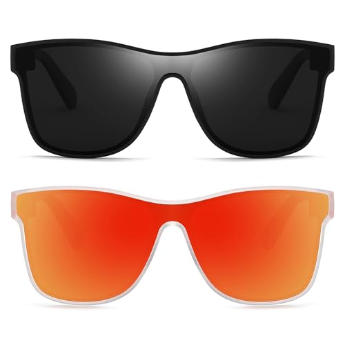 Image of DUBERY Fashion Polarized Sunglasses for Women Men 100% UV Protection Trendy Siamese Lens Shades D8030