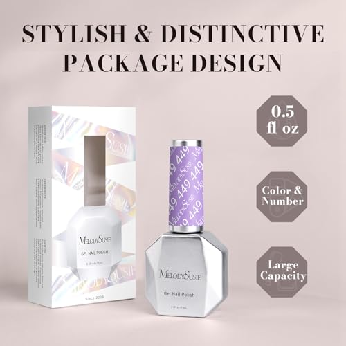 Image of MelodySusie 15ML Lavender Purple Gel Nail Polish,Nails Soak Off UV LED Light Purple Gel Polish Gift for Women Nail Art Manicure Salon DIY Nail Design Decoration at Home-449-A2703