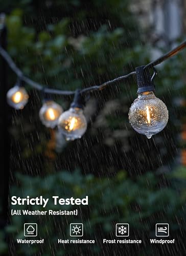 Brightown LED Outdoor String Lights - 150FT Patio Lights with 75 Shatterproof Clear Dimmable Edison Bulbs, Waterproof Connectable Hanging Light for Outside Backyard Porch Party Christmas Decoration