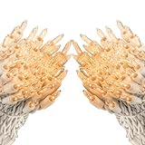 LIDORE Super Bright Clear Mini Christmas Tree String Lights, Gift for Decoration, 21.45FT 100 Count Bulbs with White Cord, UL Listed Indoor Outdoor Lighting for Holiday (White Cable, 2-Pack)