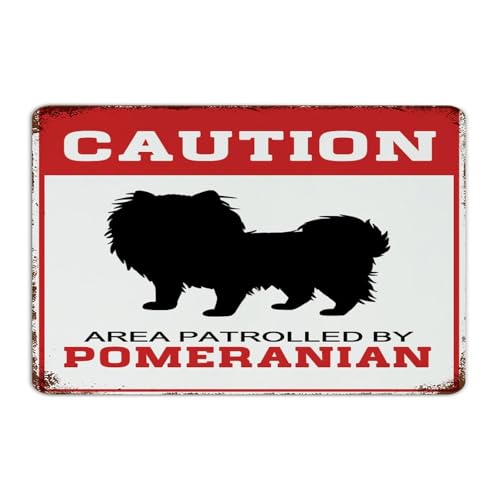 Panneau métal de garde pour chien loulou de poméranie