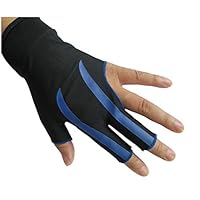 Guanto Da Biliardo Per Mancini Con 3 Dita – Lycra Elasticizzata, Asciugatura Rapida, Antiscivolo, Taglia Unica, Blu/Rosso - 2