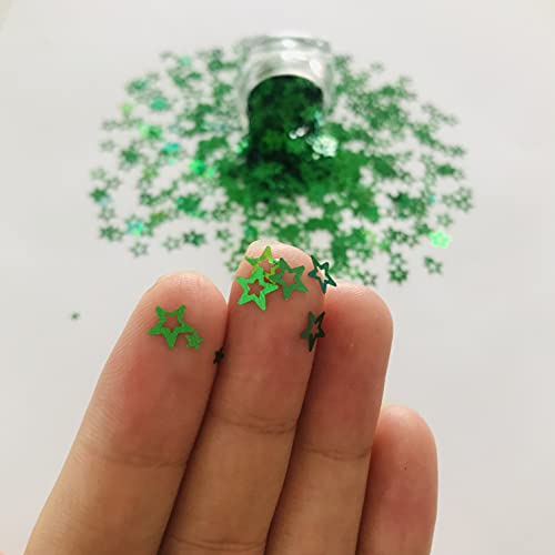 12 Farben Set – Holografische hohle Sternform Pailletten Glitzer Festival Rave Schönheit Make-up Gesicht Körper Nagelkunst Dekoration LB-12C - Image 6