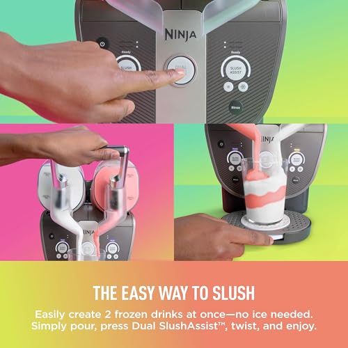 Image of Ninja SLUSHi Twist Smart Frozen Drink Maker with Dual SlushAssist | Dual Barrel for 2 Flavors at Once | 144 oz |14 Temperature Controls, Frozen Cocktails, Margaritas, Slushies & More | Blue | FS701BL